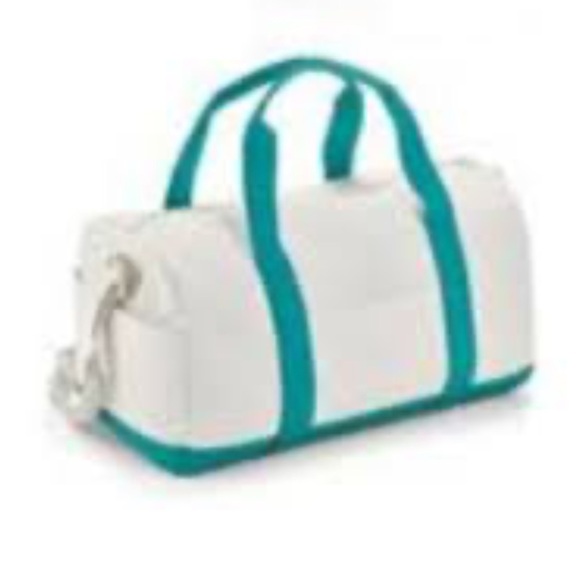 White teal Blue mini cooper small duffle travel bag tote - Picture 5 of 5